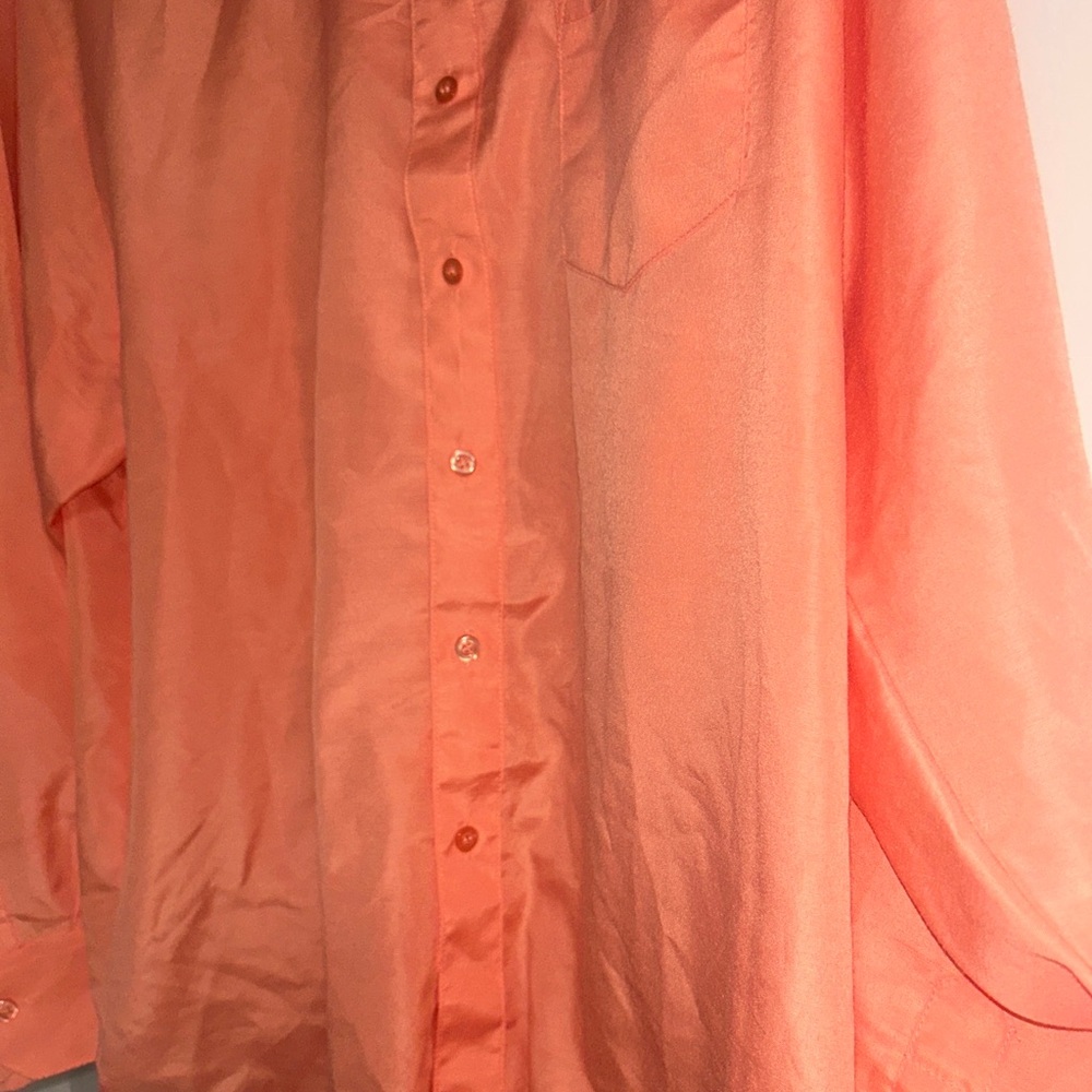 Vittorino Dress Shirt Men's Size XL 17-17 1/2 35-36 Orange Long Sleeve - Picture 7 of 11